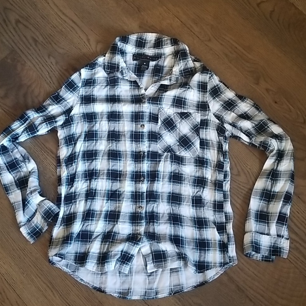 Long sleeve rayon plaid